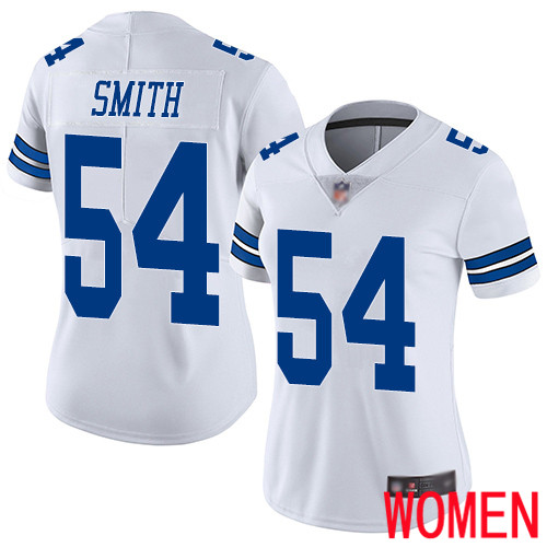 Women Dallas Cowboys Limited White Jaylon Smith Road #54 Vapor Untouchable NFL Jersey